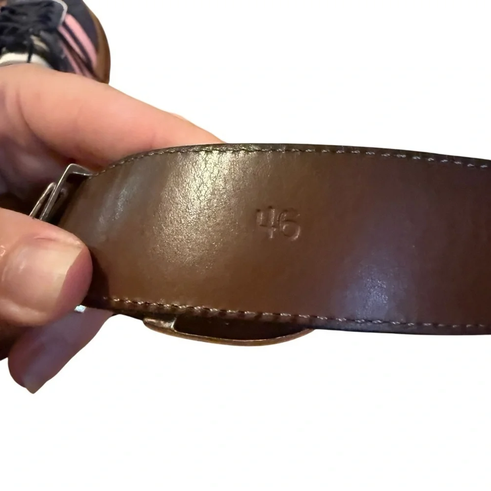 Alexander’s Belt 1995 925 Sterling Silver 1” Black/Brown Reversible Leather 46
